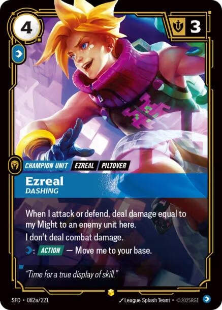 Image for Ezreal - Dashing (Alternate Art) (082a/221) (Spiritforged) (SFD) - Riftbound: League of Legends Trading Card Game