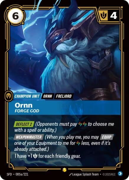 Image for Ornn - Forge God (Alternate Art) (085a/221) (Spiritforged) (SFD) - Riftbound: League of Legends Trading Card Game