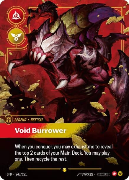 Image for Rek'sai - Void Burrower (Overnumbered) (243/221) (Spiritforged) (SFD) - Riftbound: League of Legends Trading Card Game