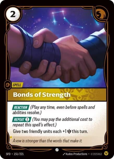 Image for Bonds of Strength (151/221) (Spiritforged) (SFD) - Riftbound: League of Legends Trading Card Game