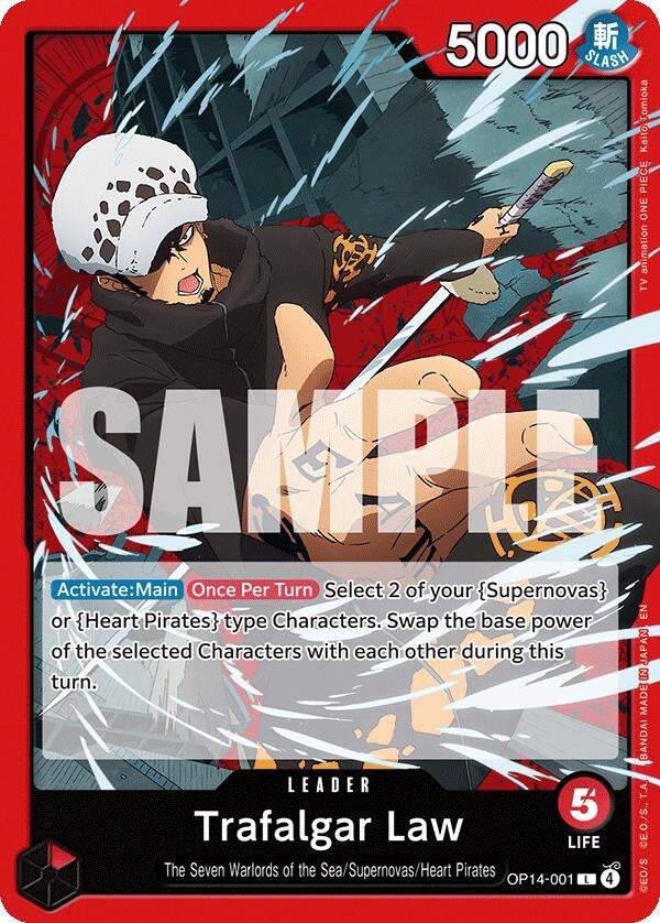 Image for Trafalgar Law - OP14-001 (OP14-001) (The Azure Sea's Seven) (OP14) - One Piece Card Game
