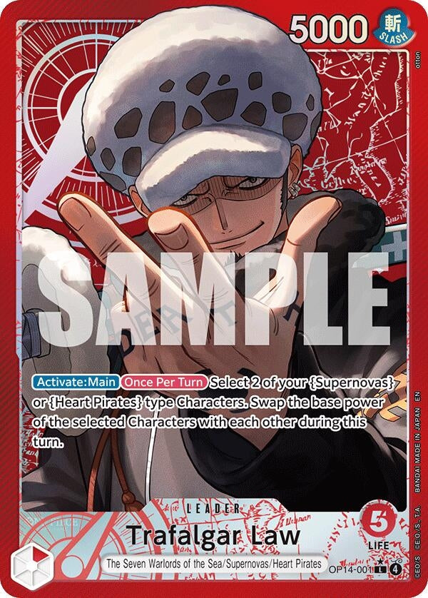 Image for Trafalgar Law - OP14-001 (Alternate Art) (OP14-001) (The Azure Sea's Seven) (OP14) - One Piece Card Game