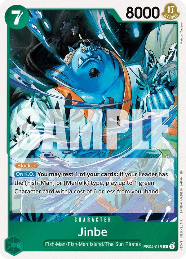 Image for Jinbe - EB04-015 (EB04-015) (The Azure Sea's Seven) (OP14) - One Piece Card Game