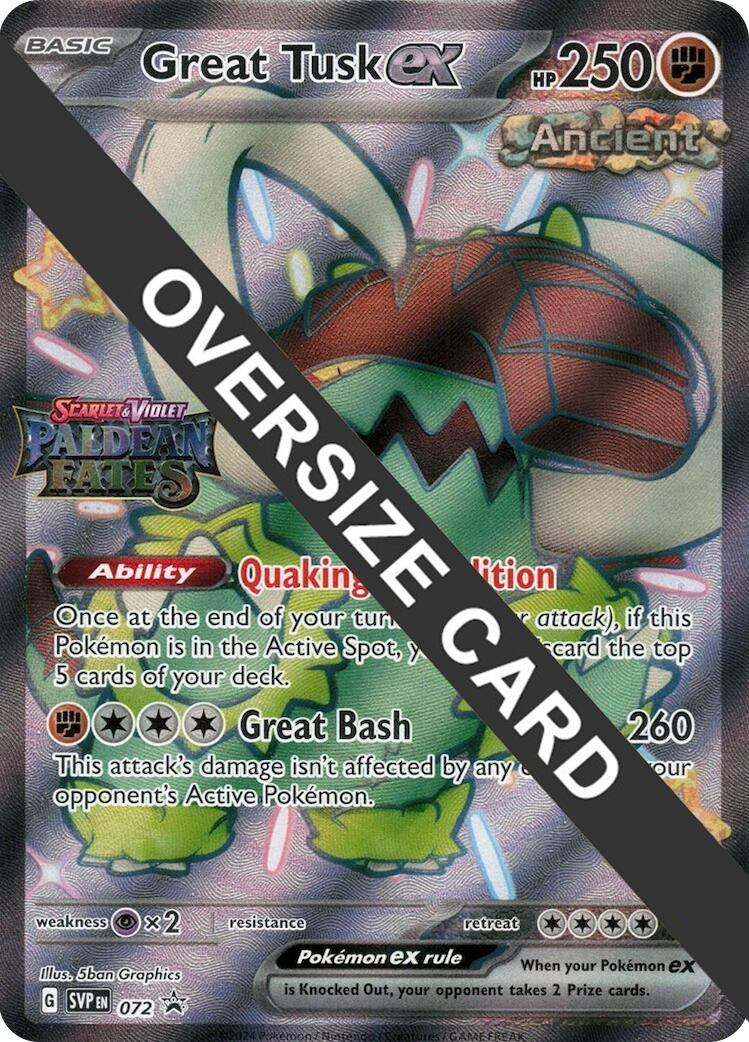 Image for Great Tusk ex - 072 (Paldean Fates Stamped) (072) (Jumbo Cards) (PR) - Pokemon