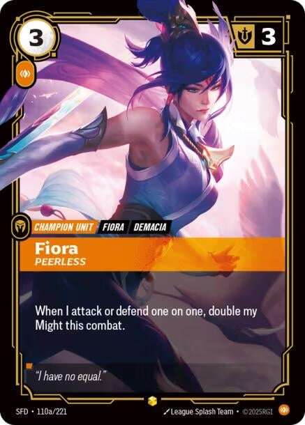 Image for Fiora - Peerless (Alternate Art) (110a/221) (Spiritforged) (SFD) - Riftbound: League of Legends Trading Card Game
