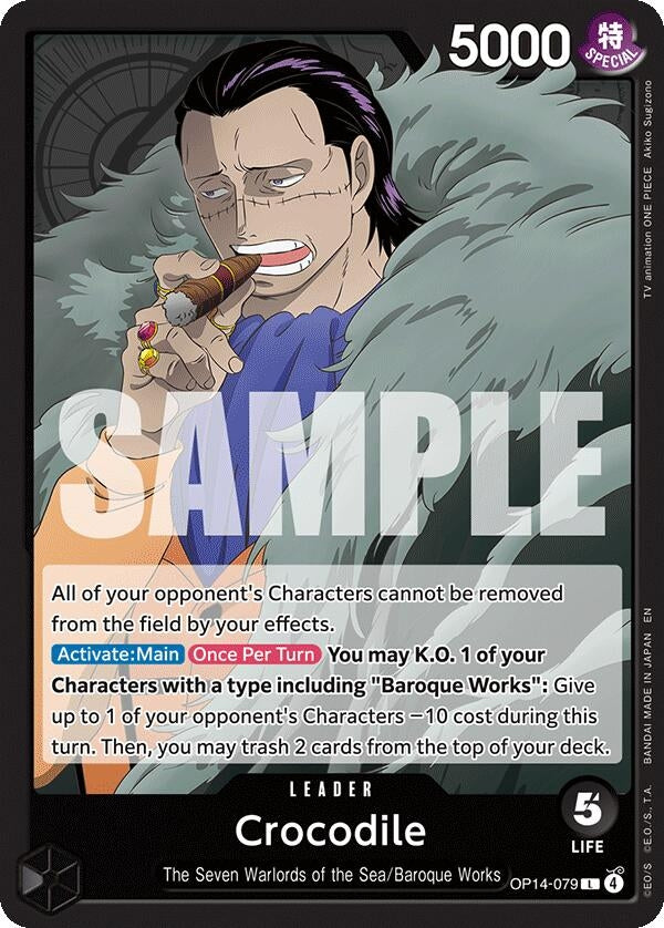 Image for Crocodile - OP14-079 (OP14-079) (The Azure Sea's Seven) (OP14) - One Piece Card Game