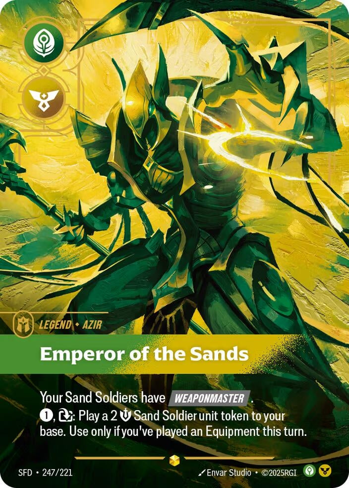 Image for Azir - Emperor of the Sands (Overnumbered) (247/221) (Spiritforged) (SFD) - Riftbound: League of Legends Trading Card Game