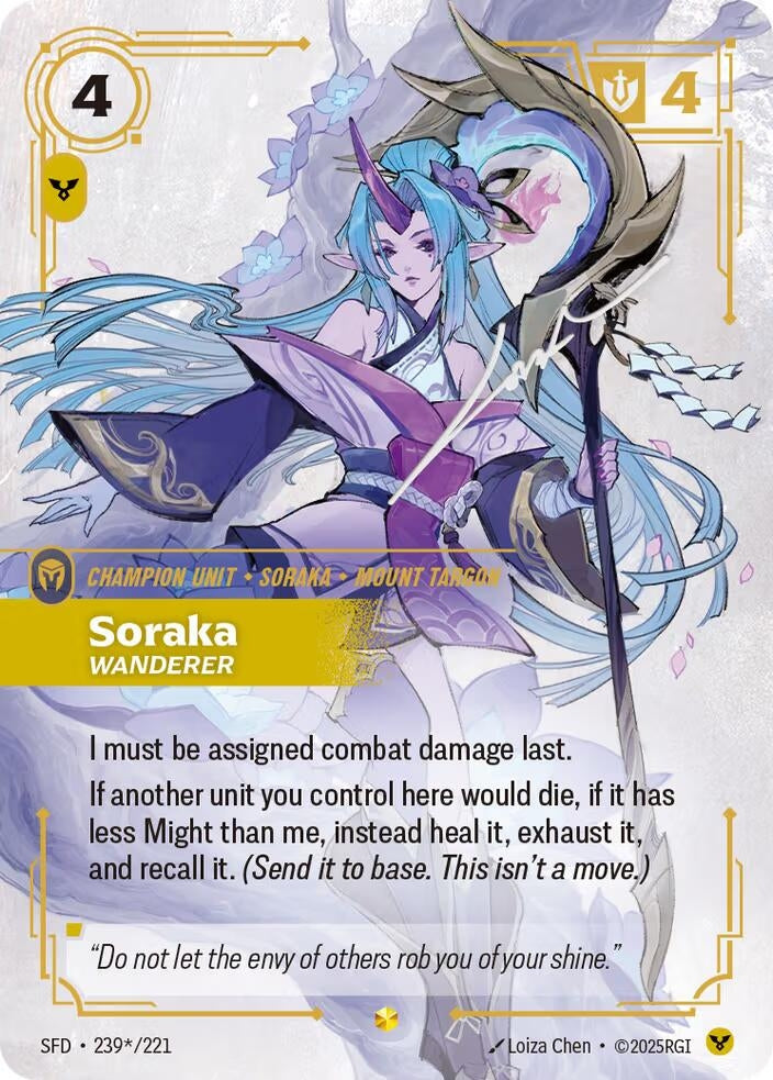 Image for Soraka - Wanderer (Signature) (239*/221) (Spiritforged) (SFD) - Riftbound: League of Legends Trading Card Game