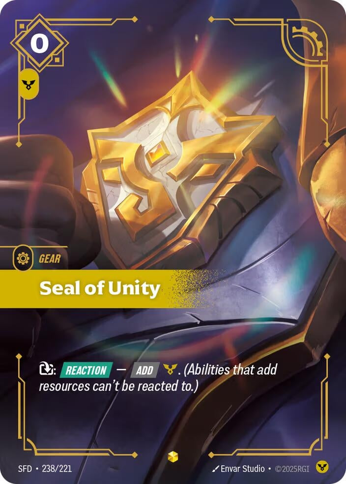 Image for Seal of Unity (Overnumbered) (238/221) (Spiritforged) (SFD) - Riftbound: League of Legends Trading Card Game