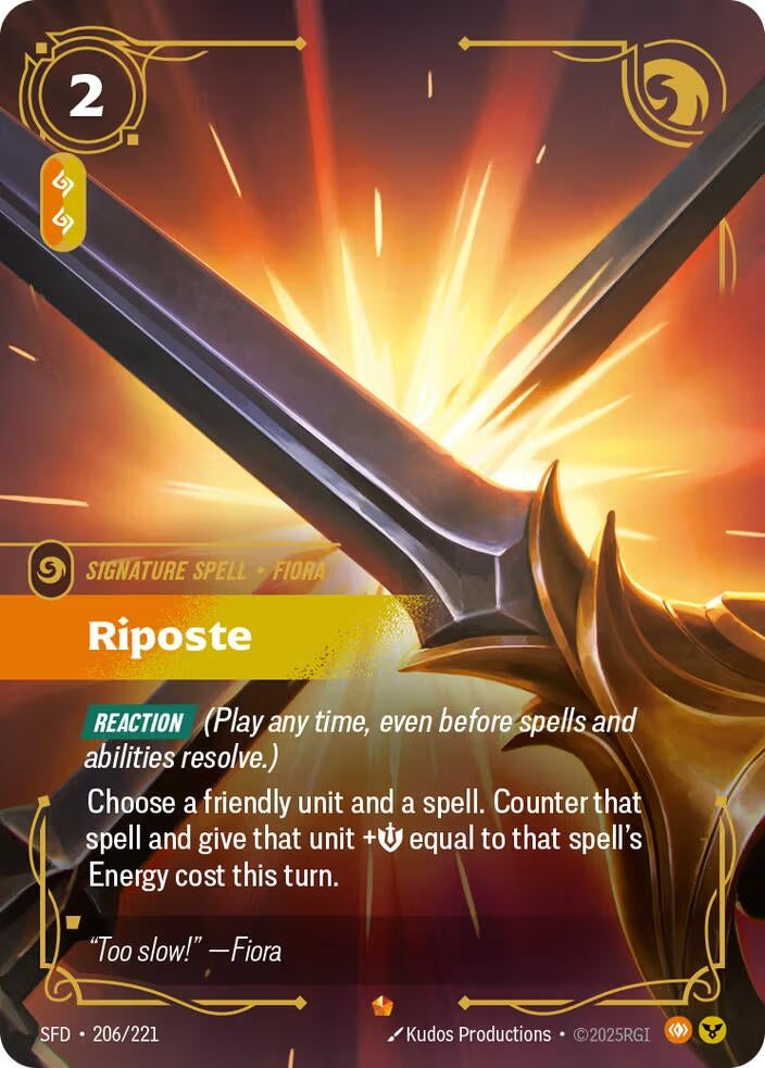 Image for Riposte (206/221) (Spiritforged) (SFD) - Riftbound: League of Legends Trading Card Game