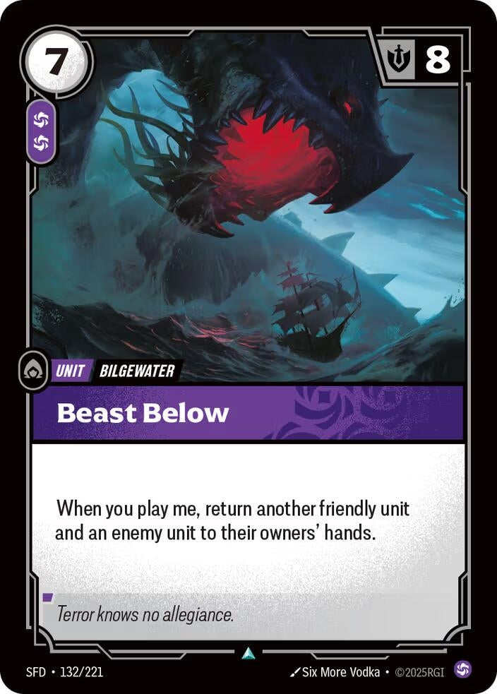 Image for Beast Below (132/221) (Spiritforged) (SFD) - Riftbound: League of Legends Trading Card Game