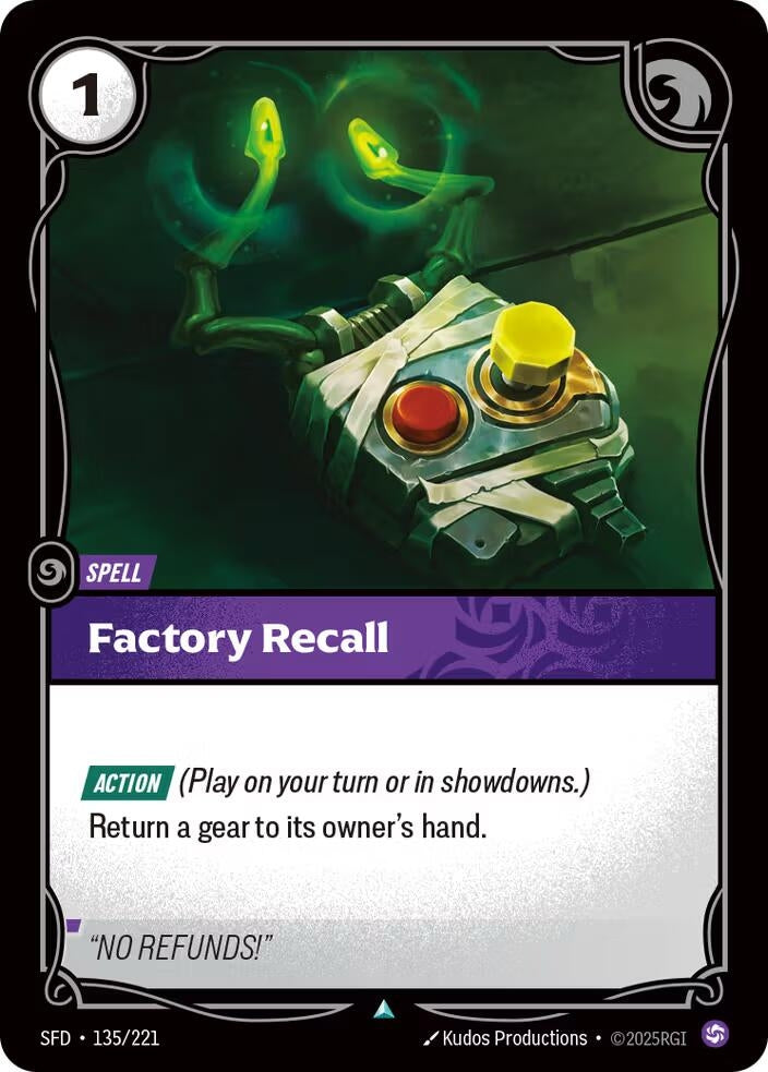 Image for Factory Recall (135/221) (Spiritforged) (SFD) - Riftbound: League of Legends Trading Card Game