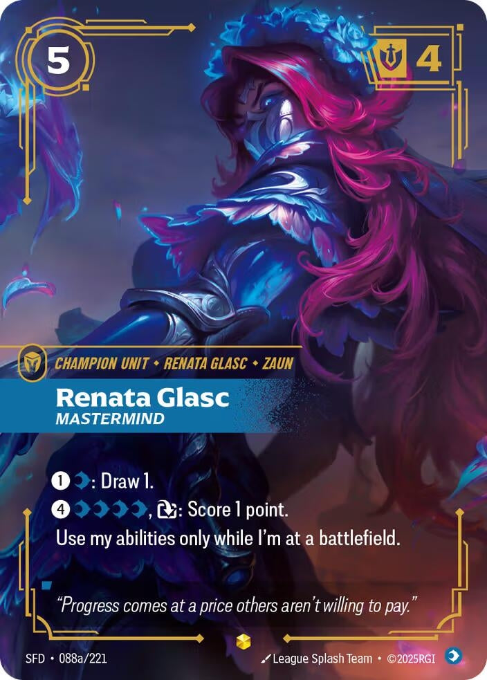 Image for Renata Glasc - Mastermind (Alternate Art) (088a/221) (Spiritforged) (SFD) - Riftbound: League of Legends Trading Card Game