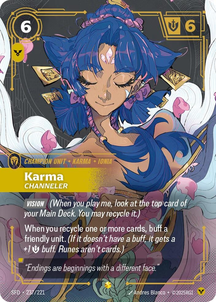 Image for Karma - Channeler (Overnumbered) (237/221) (Spiritforged) (SFD) - Riftbound: League of Legends Trading Card Game