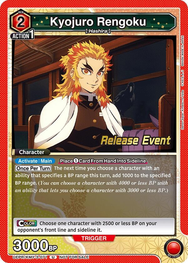 Image for Kyojuro Rengoku (071) (UEPR/KMY-3-071) (UEX05BT: Demon Slayer: Kimetsu no Yaiba Vol.2 Release Event Cards) (UEX05BT_RE) - Union Arena