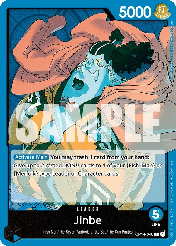 Image for Jinbe - OP14-040 (OP14-040) (The Azure Sea's Seven) (OP14) - One Piece Card Game