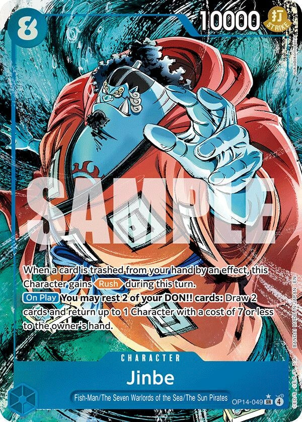 Image for Jinbe - OP14-049 (Alternate Art) (OP14-049) (The Azure Sea's Seven) (OP14) - One Piece Card Game