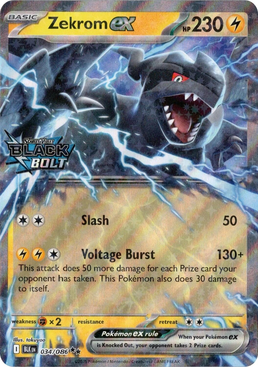 Image for Zekrom ex (Black Bolt Stamped) (034/086) (Miscellaneous Cards & Products) (MCAP) - Pokemon