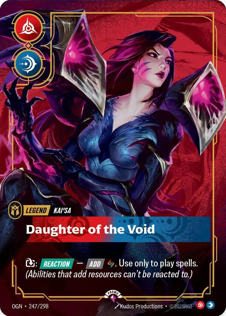 Image for Kai'Sa - Daughter of the Void (Metal) (Best Of) (247/298) (Riftbound Organized Play Promotional Cards) (OPP) - Riftbound: League of Legends Trading Card Game