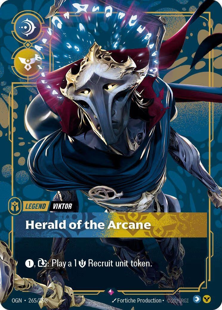 Image for Viktor - Herald of the Arcane (Metal) (Best Of) (265/298) (Riftbound Organized Play Promotional Cards) (OPP) - Riftbound: League of Legends Trading Card Game