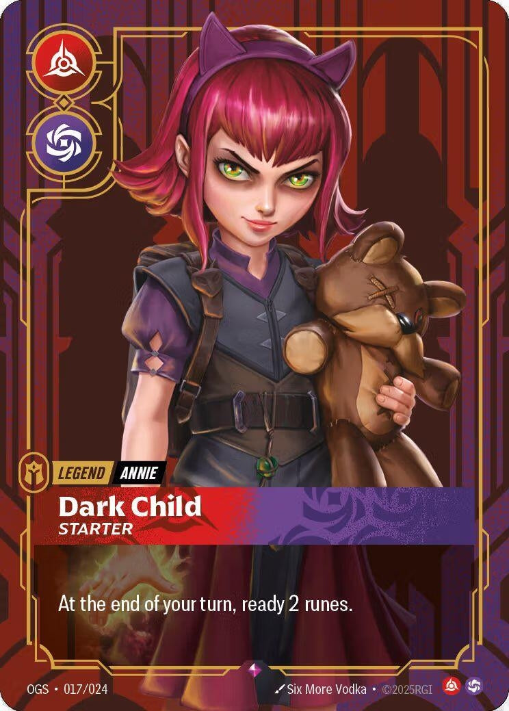 Image for Annie - Dark Child (Metal) (Best Of) (017/024) (Riftbound Organized Play Promotional Cards) (OPP) - Riftbound: League of Legends Trading Card Game