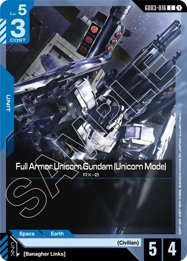 Image for Full Armor Unicorn Gundam (Unicorn Mode) (GD03-016) (Steel Requiem) (GD03) - Gundam Card Game