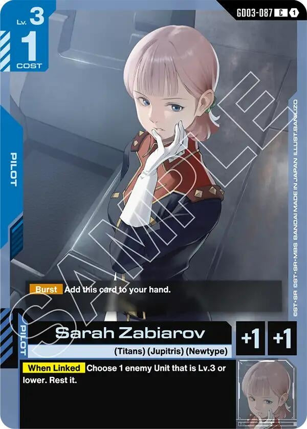 Image for Sarah Zabiarov (GD03-087) (Steel Requiem) (GD03) - Gundam Card Game