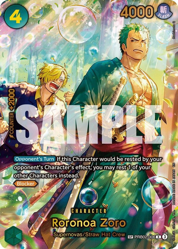 Image for Roronoa Zoro - PRB02-006 (SP) (PRB02-006) (The Azure Sea's Seven) (OP14) - One Piece Card Game