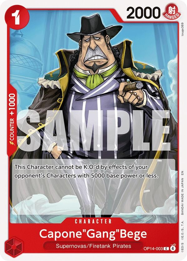 Image for Capone"Gang"Bege (OP14-003) (The Azure Sea's Seven) (OP14) - One Piece Card Game