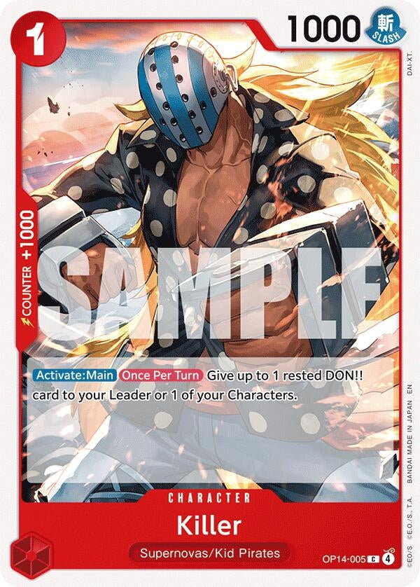 Image for Killer (OP14-005) (The Azure Sea's Seven) (OP14) - One Piece Card Game