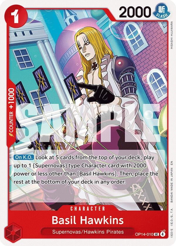 Image for Basil Hawkins (OP14-010) (The Azure Sea's Seven) (OP14) - One Piece Card Game