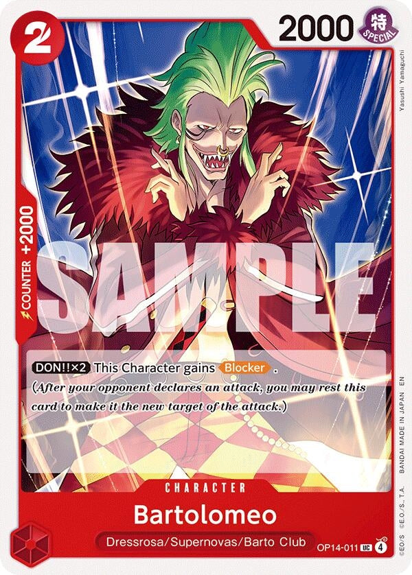 Image for Bartolomeo (OP14-011) (The Azure Sea's Seven) (OP14) - One Piece Card Game