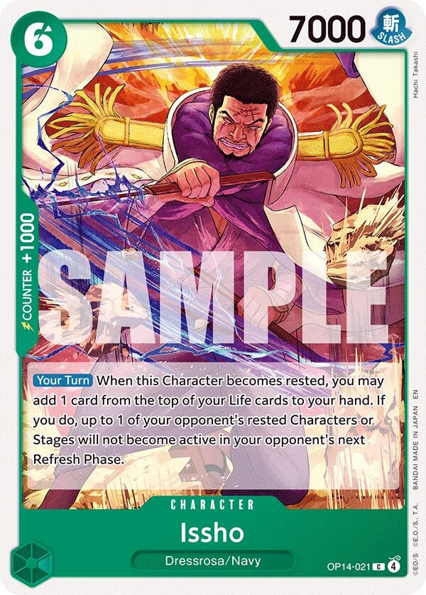 Image for Issho - OP14-021 (OP14-021) (The Azure Sea's Seven) (OP14) - One Piece Card Game