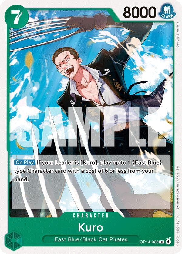 Image for Kuro (OP14-025) (The Azure Sea's Seven) (OP14) - One Piece Card Game