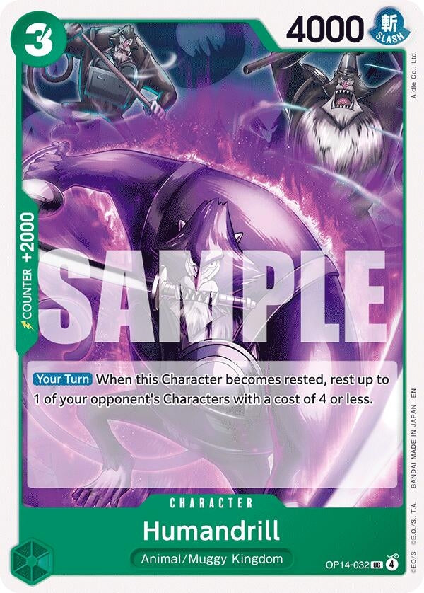 Image for Humandrill (OP14-032) (The Azure Sea's Seven) (OP14) - One Piece Card Game