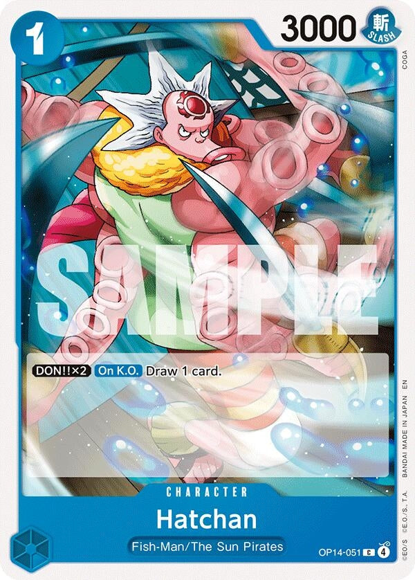 Image for Hatchan (OP14-051) (The Azure Sea's Seven) (OP14) - One Piece Card Game