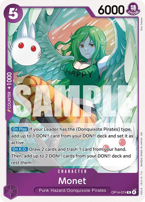 Image for Monet (OP14-074) (The Azure Sea's Seven) (OP14) - One Piece Card Game