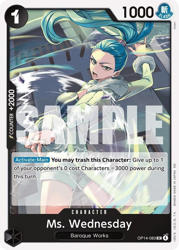 Image for Ms. Wednesday (OP14-083) (The Azure Sea's Seven) (OP14) - One Piece Card Game