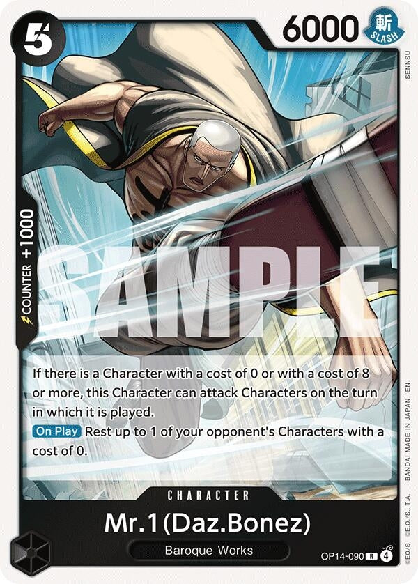 Image for Mr.1(Daz.Bonez) (OP14-090) (The Azure Sea's Seven) (OP14) - One Piece Card Game