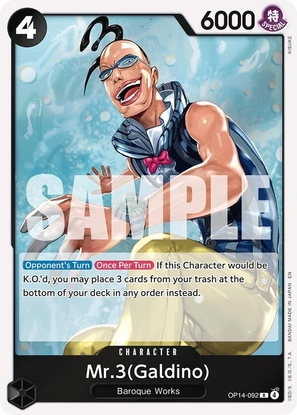 Image for Mr.3(Galdino) (OP14-092) (The Azure Sea's Seven) (OP14) - One Piece Card Game
