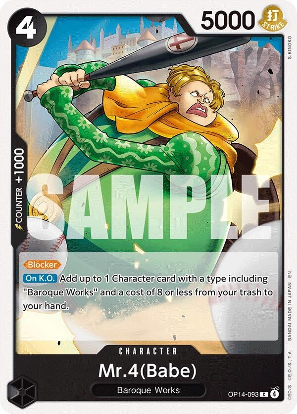 Image for Mr.4(Babe) (OP14-093) (The Azure Sea's Seven) (OP14) - One Piece Card Game