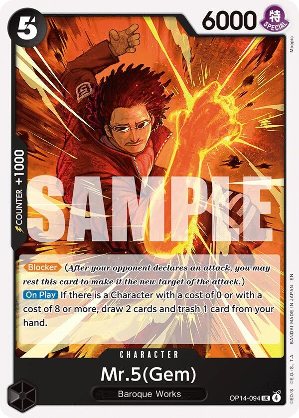Image for Mr.5(Gem) (OP14-094) (The Azure Sea's Seven) (OP14) - One Piece Card Game