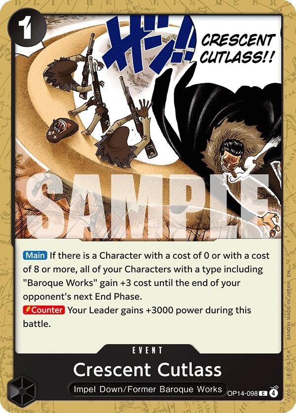 Image for Crescent Cutlass (OP14-098) (The Azure Sea's Seven) (OP14) - One Piece Card Game