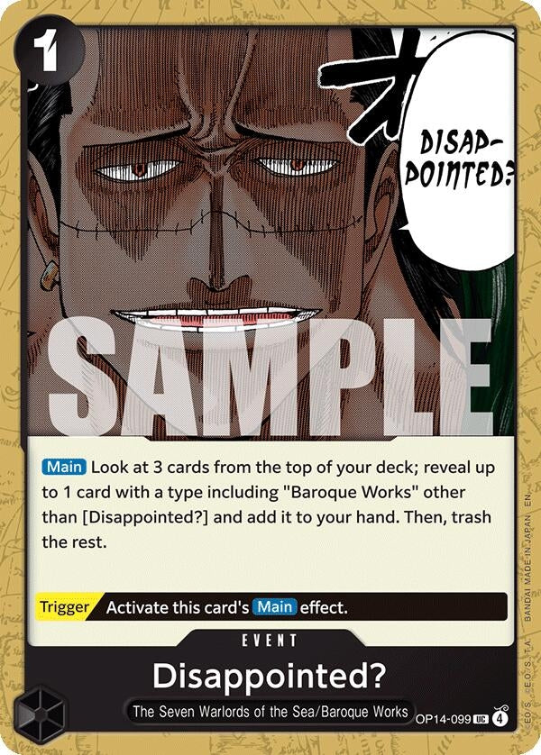 Image for Disappointed? (OP14-099) (The Azure Sea's Seven) (OP14) - One Piece Card Game