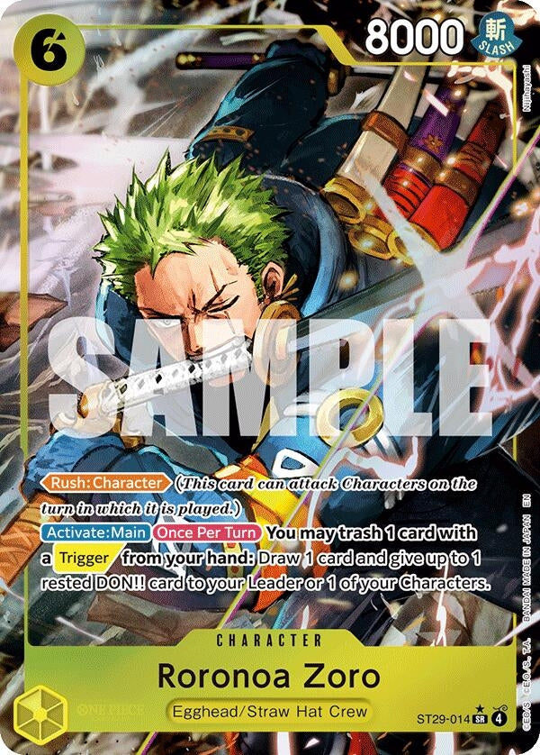 Image for Roronoa Zoro (Full Art) (ST29-014) (Starter Deck 29: Egghead) (ST-29) - One Piece Card Game