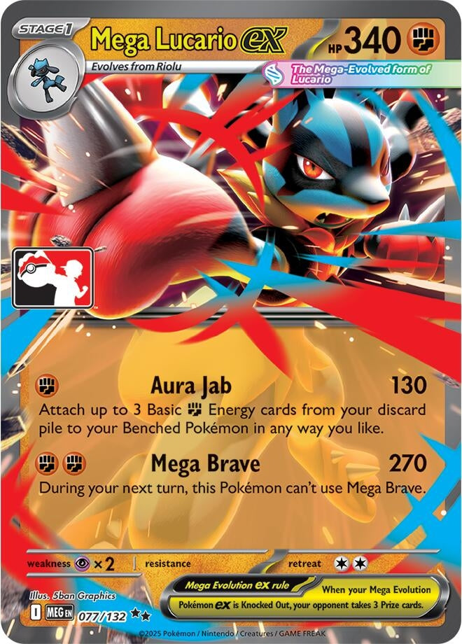 Image for Mega Lucario ex (077/132) (Prize Pack Series Cards) - Pokemon