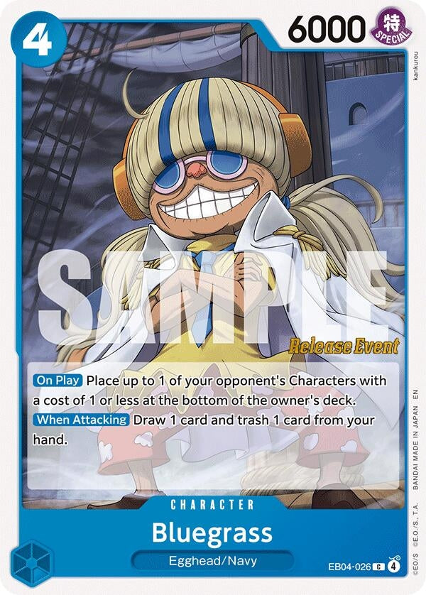 Image for Bluegrass (EB04-026) (The Azure Sea's Seven Release Event Cards) (OP14 RE) - One Piece Card Game