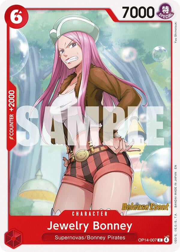 Image for Jewelry Bonney (OP14-007) (The Azure Sea's Seven Release Event Cards) (OP14 RE) - One Piece Card Game