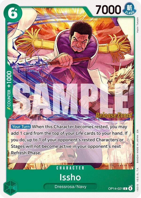 Image for Issho - OP14-021 (OP14-021) (The Azure Sea's Seven Release Event Cards) (OP14 RE) - One Piece Card Game