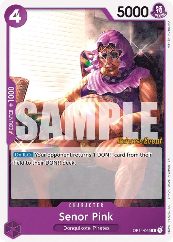 Image for Senor Pink (OP14-065) (The Azure Sea's Seven Release Event Cards) (OP14 RE) - One Piece Card Game